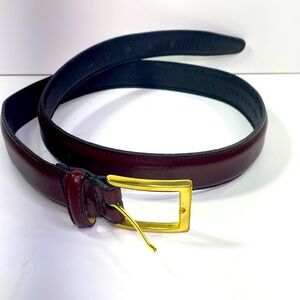 Vintage  Bill Blass genuine leather brass buckle reddish brown color sz 33--37